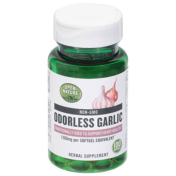 Open Nature Herbal Supplement Odorless Garlic 1200mg - 100 CT