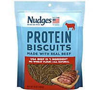 Nudges Natural Dog Treats Protein Biscuits Made With Real Beef - 16 Oz