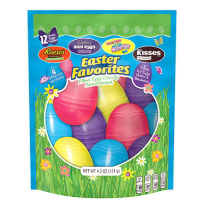 Hershey Assorted Flavored Easter Candy Filled Plastic Eggs 12 Count - 4.3 Oz