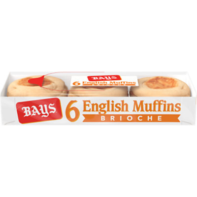 Bays Brioche English Muffins 6 Count - 12 Oz - Image 1