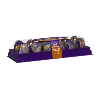 Cadbury Mini Caramel Egg Chocolate With Caramel Easter Candy Tray -12-3.8 Oz
