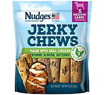 Nudges Natural Dog Treats Jerky Chews Made With Real Chicken 5 Medium Large Treats - 12 Oz