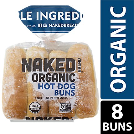 Naked Organic Hot Dog Buns - 8 CT - Image 1