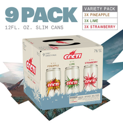 CACTI Gluten Free Agave Spiked Seltzer Variety Pack Slim Cans - 9-12 Fl. Oz. - Image 1