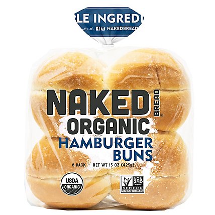 Naked Organic Hamburger Buns - 8 CT - Image 2