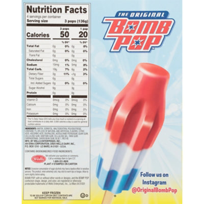 Bomb Pop Sugar Free Original Pops - 12 Count - Image 3
