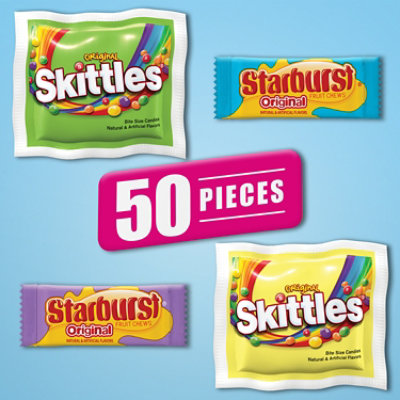 Mars Candy Skittles & Starburst Original Chewy Easter Candy 50 Count - 20.39 Oz - Image 3