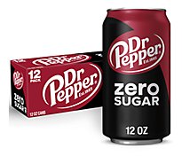 Dr Pepper Zero Sugar Soda In Can - 12-12 Fl. Oz.