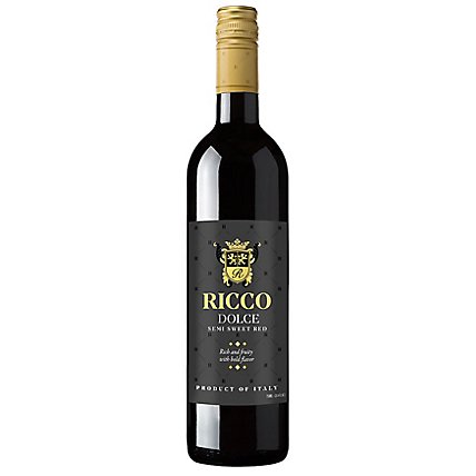 Ricco Dolce Rosso Sweet Red Wine - 750 ML - Image 1