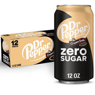 Dr Pepper And Cream Soda Zero Sugar Cans - 12-12 Fl. Oz. - Image 1