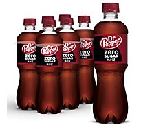 Dr. Pepper Soda Zero Sugar Soda Pack In Bottles - 6-16.9 Oz