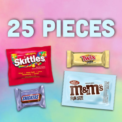 Mars Candy Twix Snickers M&Ms & Skittles Easter Candy Fun Size Variety Mix 25 Count - 10.07 Oz - Image 2