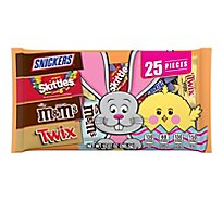 Mars Candy Twix Snickers M&Ms & Skittles Easter Candy Fun Size Variety Mix 25 Count - 10.07 Oz