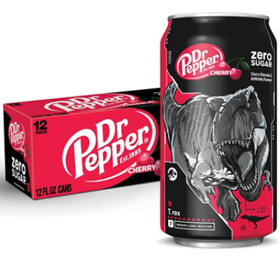 Dr Pepper Cherry Zero Sugar Soda In Can - 12-12 Fl. Oz.