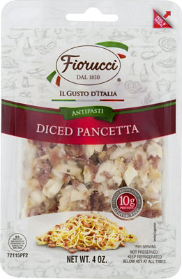 Fiorucci Pancetta Dicedva Dcd - 4 OZ - Image 1