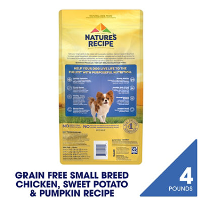 Natures Recipe Small Breed Grain Free Easy To Digest Chicken Sweet Po - 4 LB - Image 3