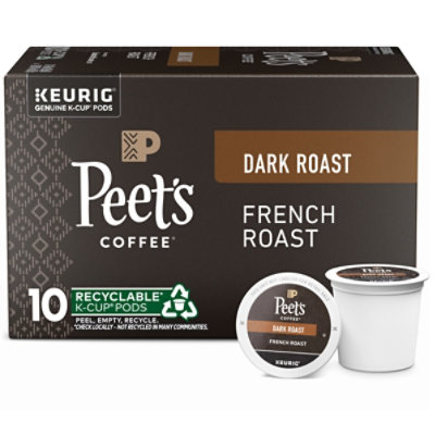 Peet's Coffee French Roast Dark Roast K Cup Pods - 10 Count - Image 1