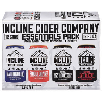 Incline Cider Essentials In Cans - 12-12 FZ
