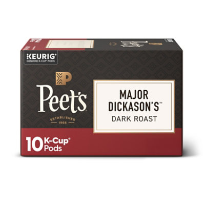 Peet's Coffee Major Dickason's Dark Roast Single Serve Coffee Pods - 10 Count