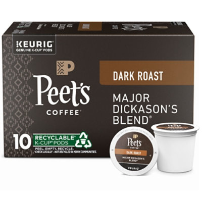 Peet's Coffee Major Dickason's Blend Dark Roast K Cup Pods - 10 Count - Image 1