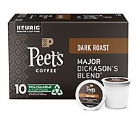 Peet's Coffee Major Dickasons Blend Dark Roast K Cup Pods - 10 Count
