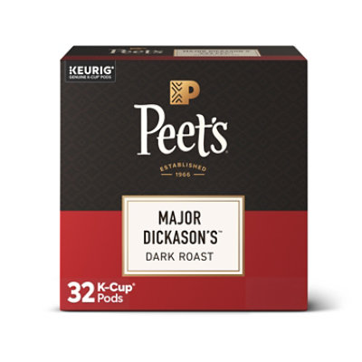Peet's Coffee Major Dickasons Blend Dark Roast K Cup Pods - 32 Count
