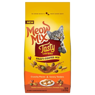 Meow Mix Tasty Layers Roasted Chicken & Gravy Dry Cat Food - 3 LB