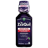 Vicks ZzzQuil Nighttime Sleep Aid Pain Reliever Liquid Midnight Berry - 12 Fl. Oz. - Image 3