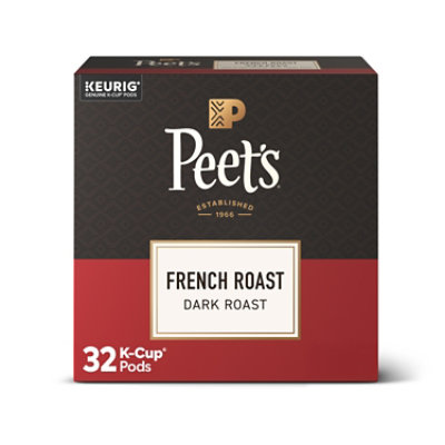 Peet's Coffee French Roast Dark Roast K Cup Pods - 32 Count