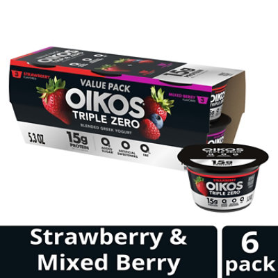 Oikos Triple Zero Variety Pack Greek Yogurt Multipack - 6-5.3 Oz - Image 1