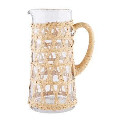 Mud Pie Raffia Glass Pitcher - EA