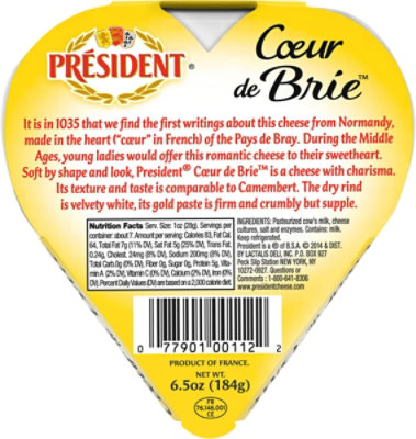 President Coeur De Brie Heart Shaped - 6.5 Oz - Image 5