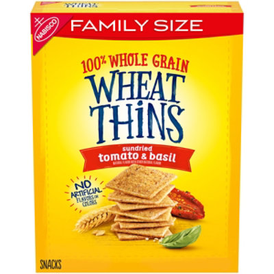 Wheat Thins Sundried Tomato & Basil Whole Grain Wheat Crackers Family Size - 13 Oz - Image 1