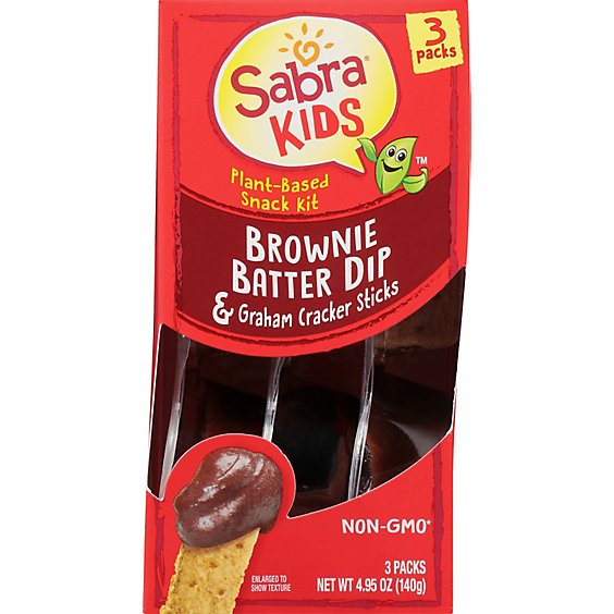 Sabra Kids Brownie Batter Dip & Graham Cracker Sticks 3 Count - 4.95 Oz