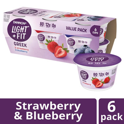 Dannon Light & Fit Greek Blended Strawberry & Blueberry Nonfat Yogurt - 31.8 OZ