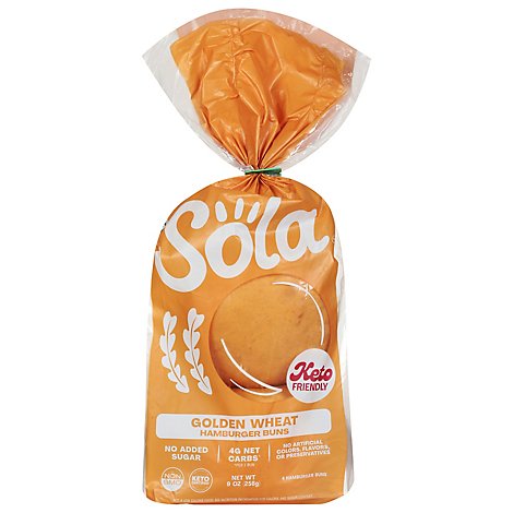 Sola Hamburger Bun Golden Wheat - 9 OZ