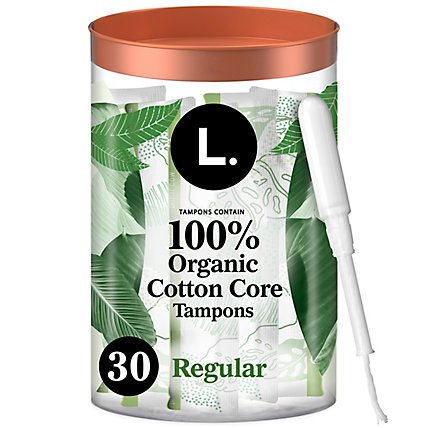 L. Organic Cotton Tampons Regular Absorbency - 30 Count - Image 1