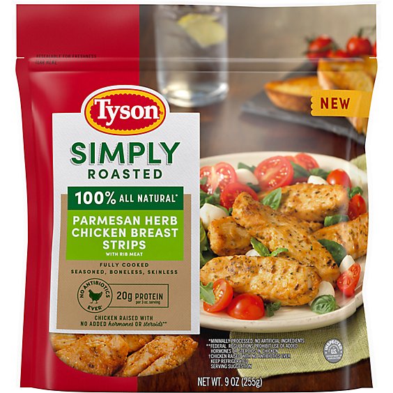 Tyson Simply Roasted Chicken Breast Strips Parmesan Herb - 9 OZ