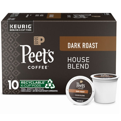 Peet's Coffee House Blend Dark Roast Ground Coffee Bag - 10 Count - Image 1