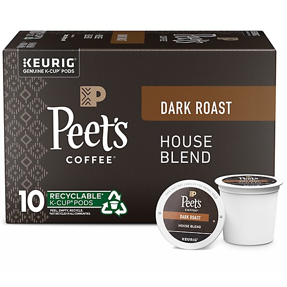Peet's Coffee House Blend Dark Roast Ground Coffee Bag - 10 Count