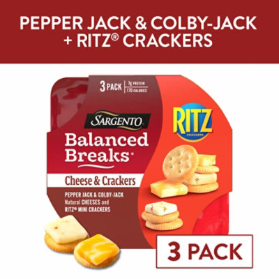 Sargento Balanced Breaks Cheese & Crackers Pepper Jack & Colby-Jack Cheeses and RITZ - 3-1.5 Oz - Image 1