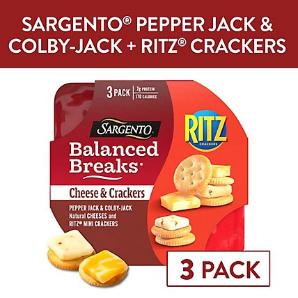 Sargento Balanced Breaks Cheese & Crackers Pepper Jack & Colby Jack And Ritz Crackers - 3-1.5 Oz - Image 1