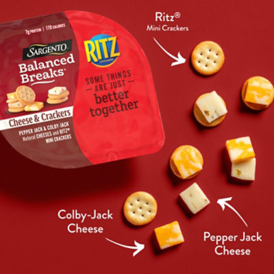 Sargento Balanced Breaks Cheese & Crackers Pepper Jack & Colby-Jack Cheeses and RITZ - 3-1.5 Oz - Image 3