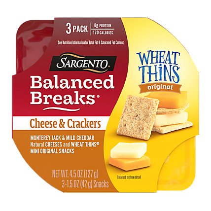Sargento Balanced Breaks Cheese & Crackers Monterey Jack & Mild Cheddar & Wheat Thins - 3-1.5 Oz - Image 3