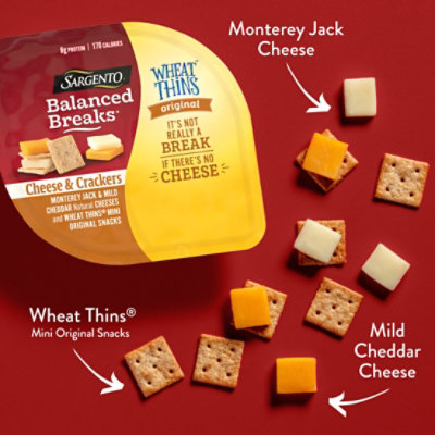 Sargento Balanced Breaks Monterey Jack & Mild Cheddar Cheese WHEAT THINS Minis - 3-1.5 Oz - Image 3