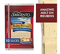 Sargento Creamery Cheese Natural Sliced Baby Swiss 10 Count - 6 Oz
