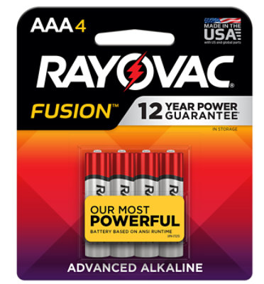 RAYOVAC Fusion AAA Alkaline Batteries - 4 Count - Image 1