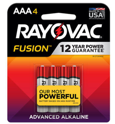 RAYOVAC Fusion AAA Alkaline Batteries - 4 Count