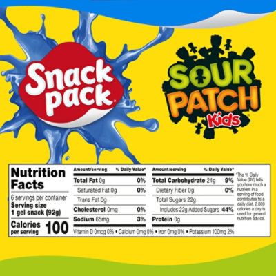 Snack Pack Sour Patch Kids Blue Raspberry Flavored Juicy Gels - 6-3.25 Oz - Image 4