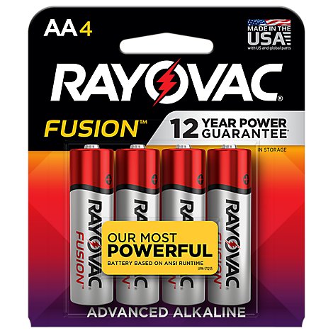 RAYOVAC Fusion AA Alkaline Batteries - 4 Count